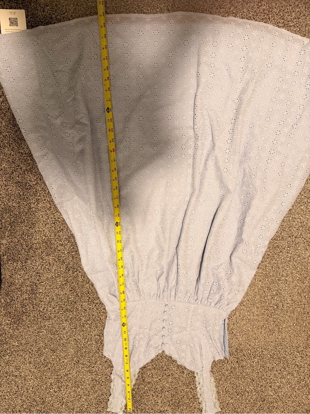 Cider Light Blue Cotton Broderie Anglaise Midi Dress - Picture 5 of 6